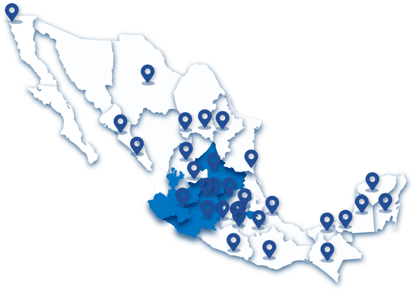 mapa Bajío Guardias MSPV Intramuros<br />